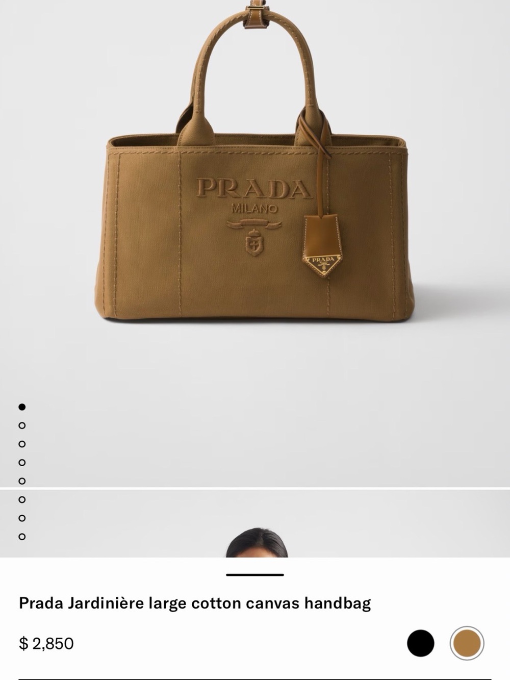 Prada Canvas Tote in Warm Tan